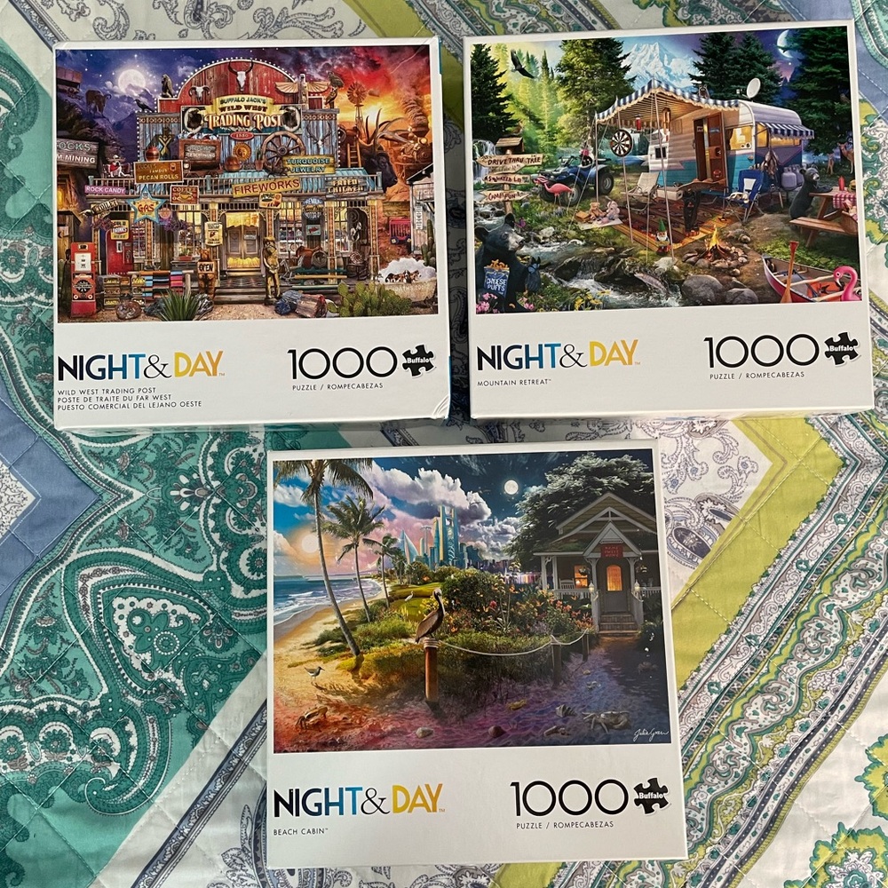 3 - Buffalo 1000 Piece Puzzles - Night & Day